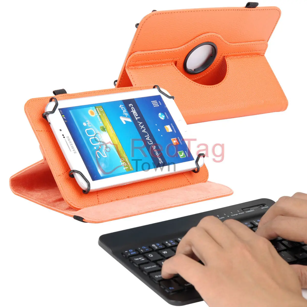 Orange Вращающийся PU кожаный чехол с Bluetooth клавиатура для " RCA 7 Voyager II 2/Pro Держатели для планшетов - Цвет: Orange