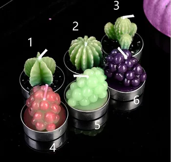 

6 Boxes 36pcs potted plants Cereus Grape Candles For Birthday Party Wedding Favor Gift Home Office Hotel Decoration