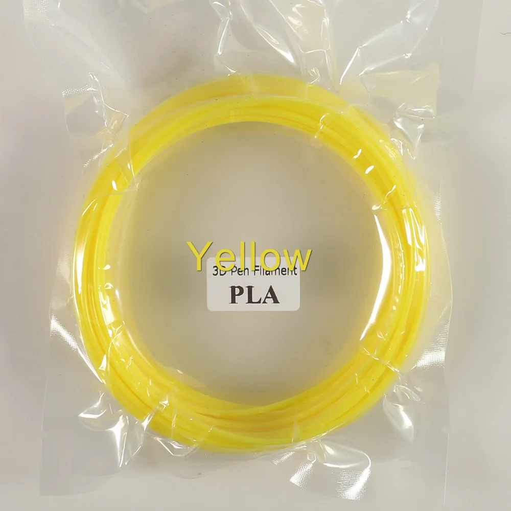 Yellow Пластик для 3d ручки 10 метров PLA 1,75 мм 3D Принтер Нити печатные материалы экструдер аксессуары Запчасти прозрачный белый дерево - Цвет: Yellow