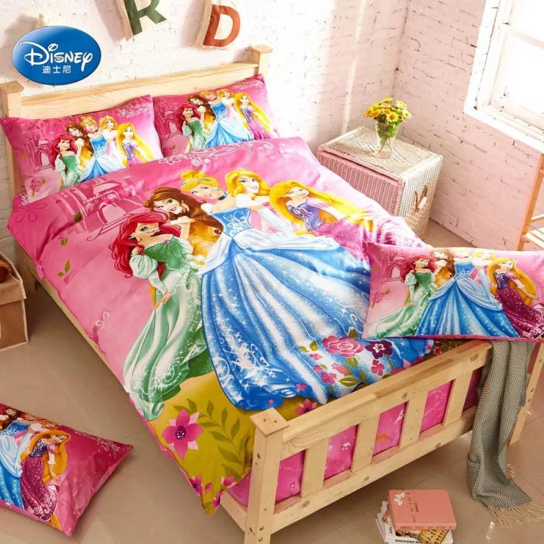 Disney мультфильм принцесса дети обувь для девочек розовый постельное белье набор пододеяльников пуховых одеял кровать простыни наволочки Твин х - Цвет: Princess A
