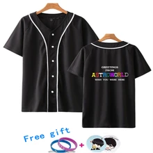 LUCKYFRIDAYF 2019 K-pop Travis Scotts ASTROWORLD Zomer Baseball T-shirt Lente Vrouwen/Mannen Hot Koop Cool Jassen Baseball t-shirts(China)