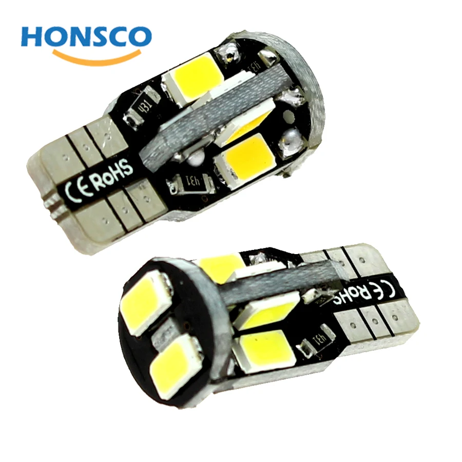 2X W5W LED T10 10 SMD 5730 Car lights 168 194 Turn Sign License Plate Light Lamp Templates Reading Bulb 12V White Warm | Автомобили и