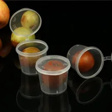 300pcs/lot-3.8cm*3cm*3.2cm 25ml 1oz Food grade PP seasoning cup Disposable tasting cup Salad sauce Take-out storage cup