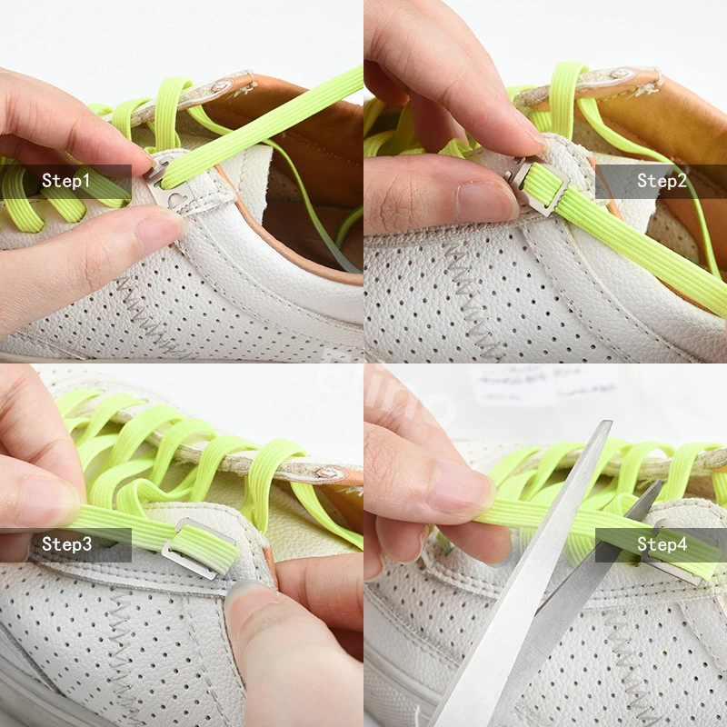 Elino Fashion Elastic Rubber Lazy Shoelace No Tie Buckle Locking Laces Running Sneaker Canvas Shoes Shoestrings