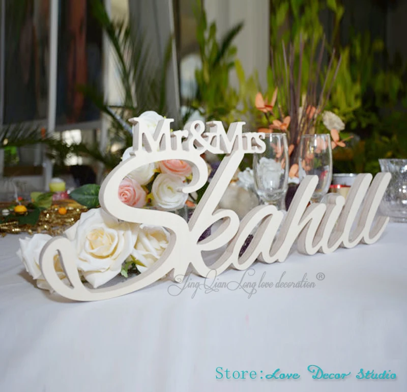 Custom whit gift letter Mr and Mrs LAST NAME Wedding Sign &amp Last Name Table Decor 6&quot tall|mr mrs sign|mr mrsmr mr |
