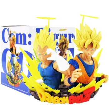 

10cm Anime Dragon Ball Z Goku Vegeta Bust Statue Com:Figuration Gogeta Vol.2 Ver PVC Action Figure Model Collection Toy