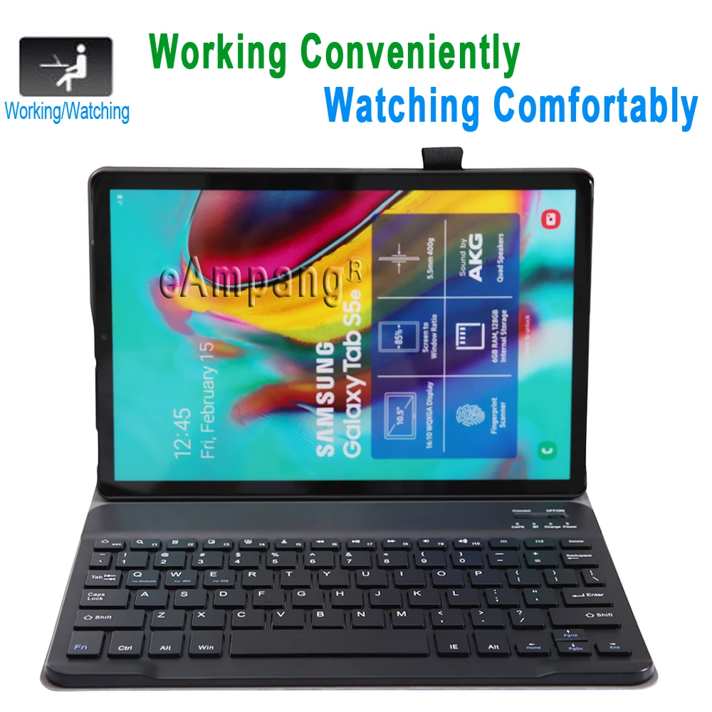 Case for Samsung Galaxy Tab S5e 10.5 Keyboard Case T720 T725 SM-T720 Cover Russian Spanish English Bluetooth Keyboard Funda Case-1
