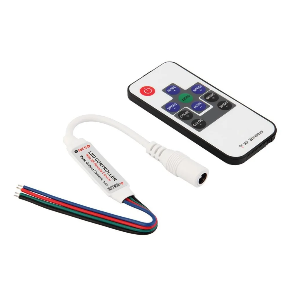 

RF10 Keys LED RGB Controller DIY DC Remote Controller Cable Durable Wireless Led Dimmer For LED Strip Light 5-24V