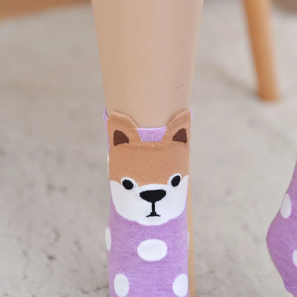 2018 Spring and summer Womens Socks Small Ear Cartoon Animal Series Cute dog Harajuku Style meias Funny Socks Gifts