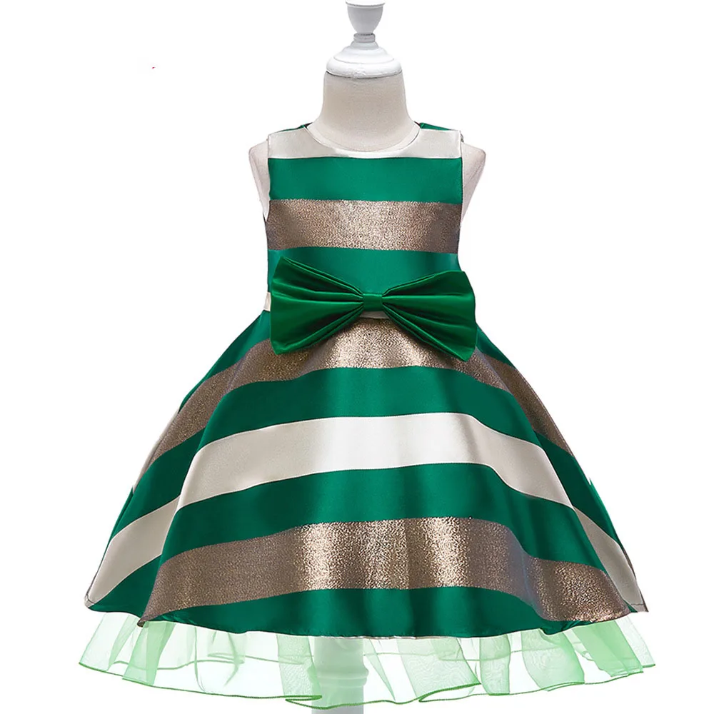

girl dresses casual mesh tiered striped kids girl dress bow ribbons o-neck sleeveless ball gown girls dress 3 4 6 8 10 12 years