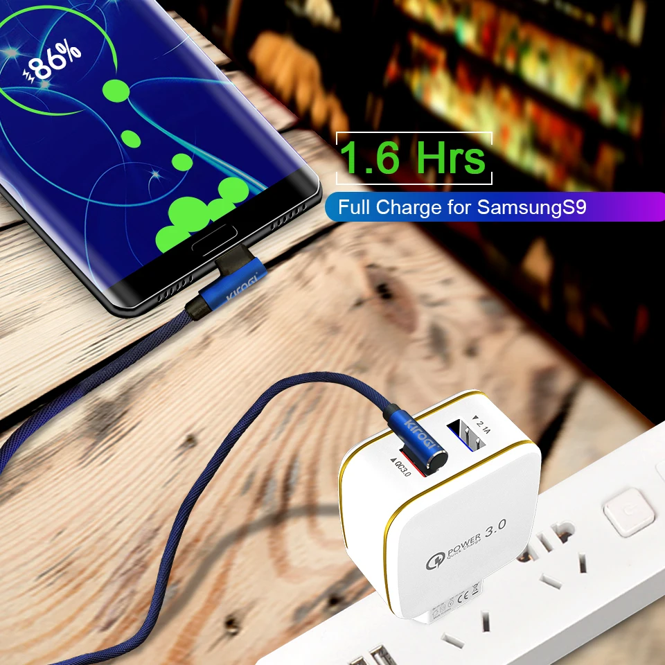 KIROGI QC 3 0 USB быстрое зарядное устройство для телефона дорожный настенный адаптер 30