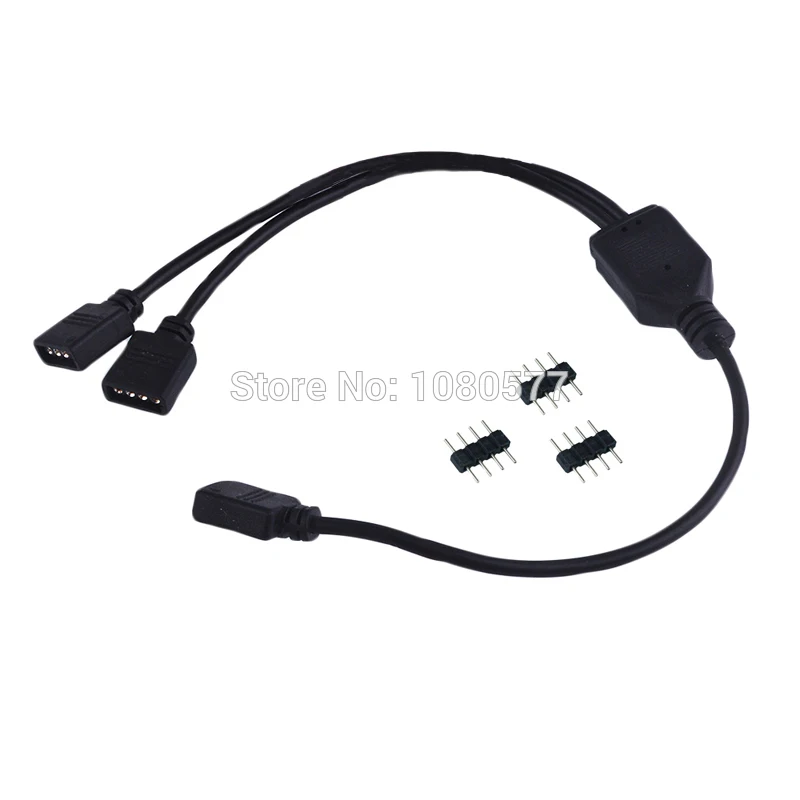 

HUB RGB Strip Connector White/Black Led Split Extension Cable Wire 30cm 1 RGB Female 4pin to 1 2 3 4 5 Female Port