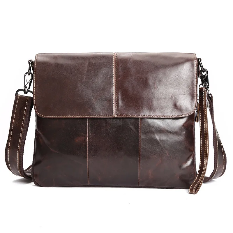 

Head Oil Cowhide Men's Shoulder Man Genuine Leather Male Fashion Handbag Totes Pretty Sexy Function Shoulder Bag
