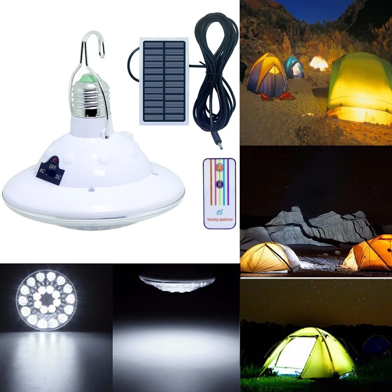 Us 16 99 25 Off 22 Led Solar Remote Control Lights Waterproof Garden Light Portable Outdoor Lamp Hooking Camping Emergency Lighting In
