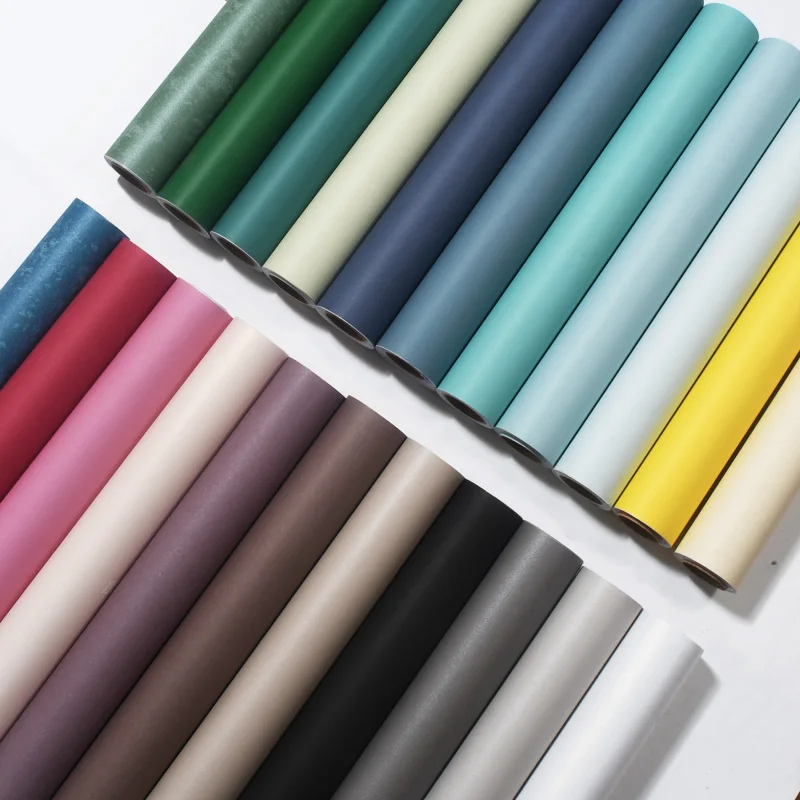 Solid Color Self adhesive Wallpaper For Bedroom Walls 3D Modern Living