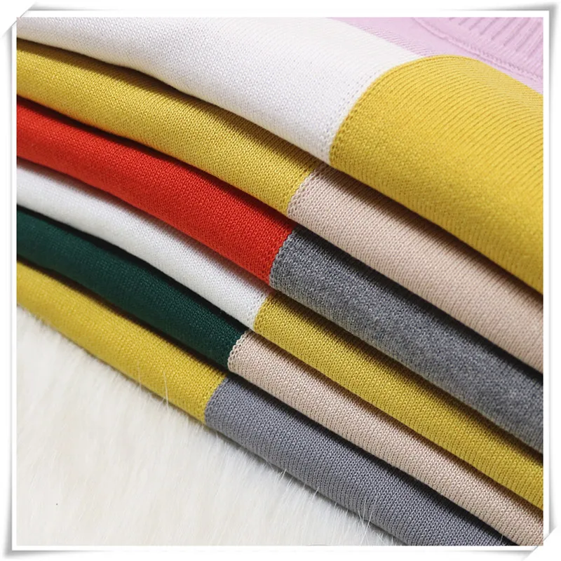 New Arrival ! Casual spring autumn loose sweater pullovers women long sleeve patchwork knit top female o-neck geometric sweater