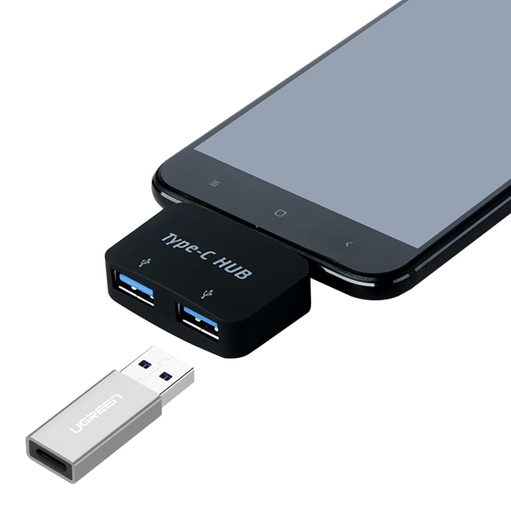 Портативный USB3.1 тип-c на 2 порта разветвитель USB 3,0 OTG концентратор пластиковый адаптер для сотового телефона ПК компьютера планшета