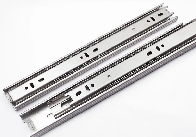 Stainless steel three drawer slide rail linear guide ball silent thick