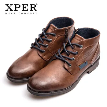 

XPER Brand 2018 Big Size 40-48 Boots Men Casual Autumn Winter Shoes Mens Ankle Boots Zip Wear Comfort Work Footwear #XHY12507BR