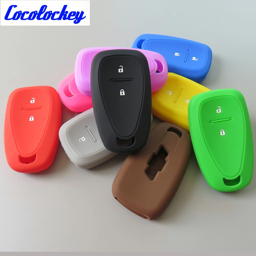 Cocolockey силиконовый чехол для ключа автомобиля брелок Chevrolet Cruze Spark 2016 2 кнопки умный