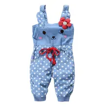 Горячее предложение! Распродажа! Летний комбинезон с милым котиком для маленьких девочек, семь минут штанов, Комбинезоны для маленьких детей, хлопковые комбинезоны в горошек, одежда для малышей, детская одежда