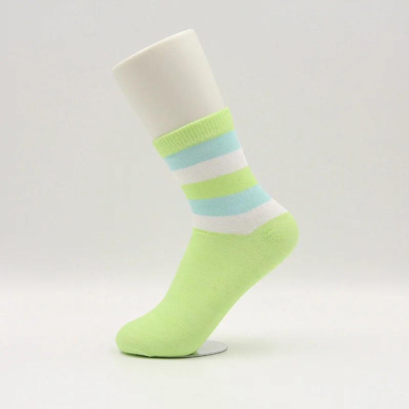 5 пар, яркие цвета, полосатые женские короткие Дышащие носки, впитывающие пот, высокое качество, хлопчатобумажные женские носки, простые милые носки для девочек, Meias - Цвет: C
