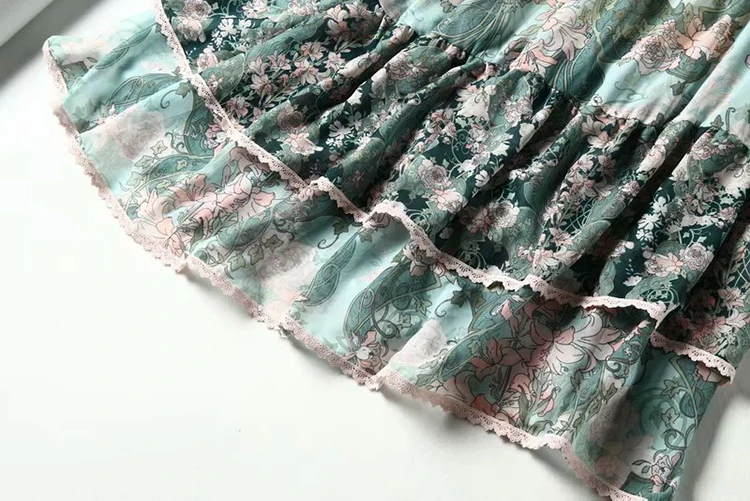 Модные новые стильные взлетно посадочной полосы дизайнерское платье Женская Спагетти ремень каскадные рюшами кружево