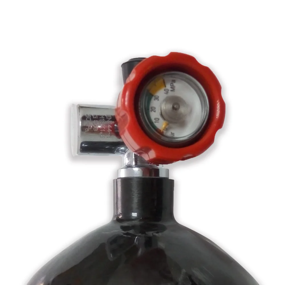 Safety Red Gauged Valve 300 bar 4500 PSI for Breathing High Pressure Carbon Fiber Tank for PCP Air Gun Hunting or Breathing