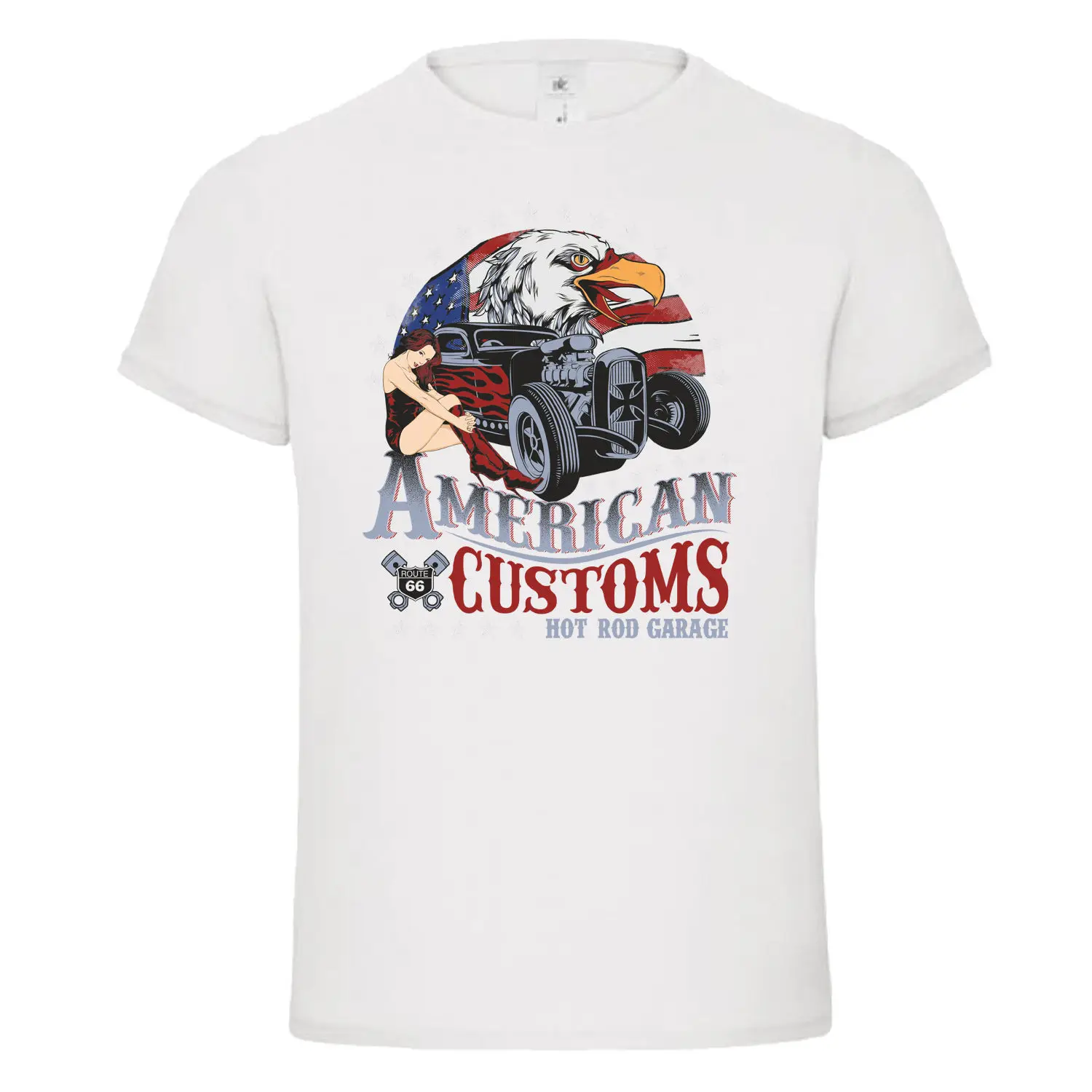Американский таможенный класс hot rod racing muscle car pin up dtg Мужская футболка футболки 100%