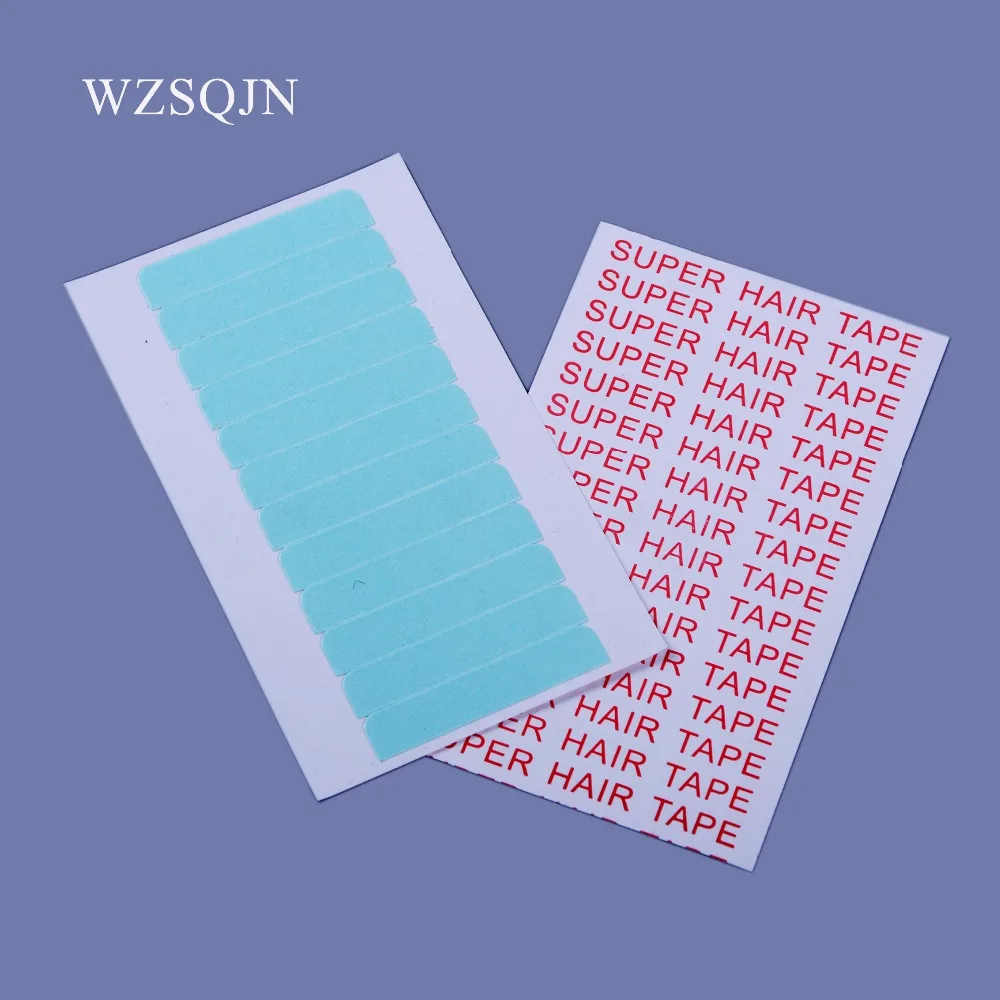 

1 sheets 12 pcs 4cm*0.8cm CPAM SUPER HAIR TAPE Adhesive Double Side Tape for remy human hair, tools for hair extension