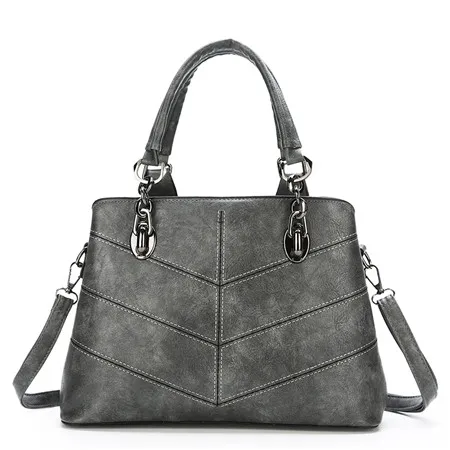 KMFFLY, брендовые роскошные сумки, женская сумка, дизайнерские сумки с верхней ручкой, Ретро стиль, цепи, кожаные сумки, женские сумки на плечо, женская сумка - Цвет: Gray