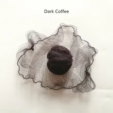 100 шт. темно-Кофе Цвет нейлон Эластичный Hairnet для укладки волос или забота Невидимый небольшой сети сетки