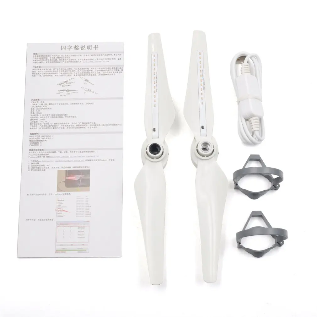 

1 Pair LED Luminous Drone Propellers for DJI Phantom 3 Low Noise Quick Release Aerodynamic Design Built-in 40mah Battery