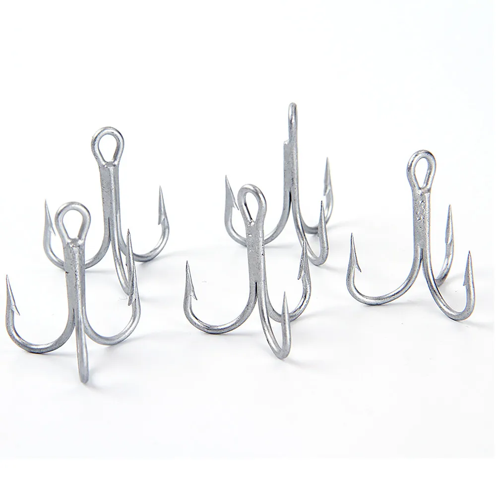 

FISH KING 1Pack FishHook 2/0# 1/0# 1# 2# Fishing Hook High Carbon Steel Treble Hook Fishing Tackle Round Bent Treble