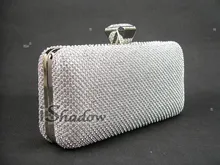 1145 S Silber Kristall Lady fashion Party kupplung geldbörse handtasche fall box IN KOSTENLOSER VERSAND