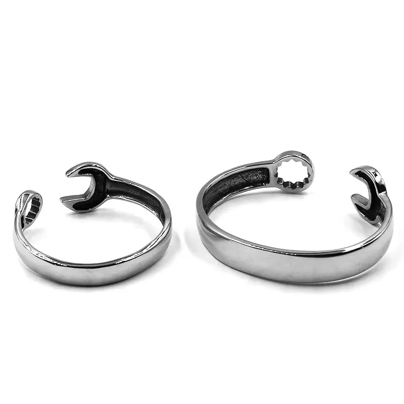 Spanner Biker Bangle 316L Stainless Steel Bracelet Hop Rock Wrench Charm Motor Bangle For Women Men Couples SJB0356B