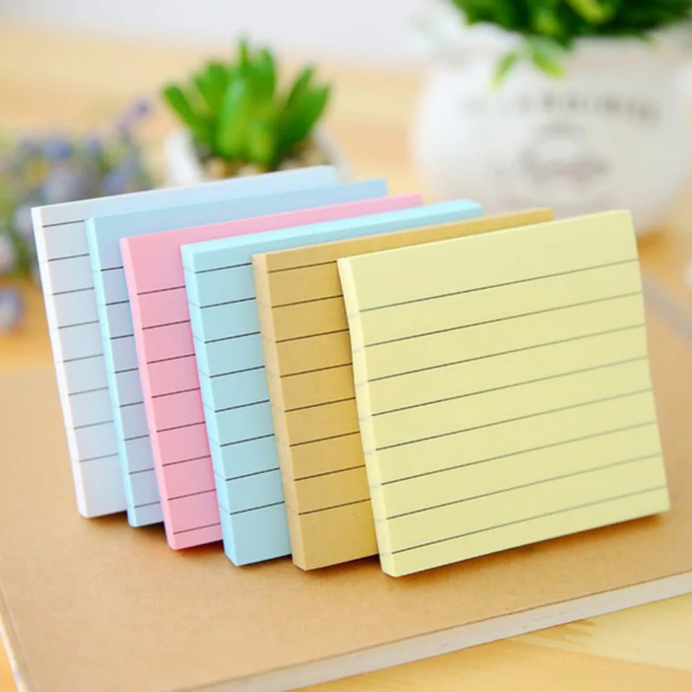 80 Sheets Solid Color Memo Pad Stickers Self adhesive Sticky Message Notice Notepad School