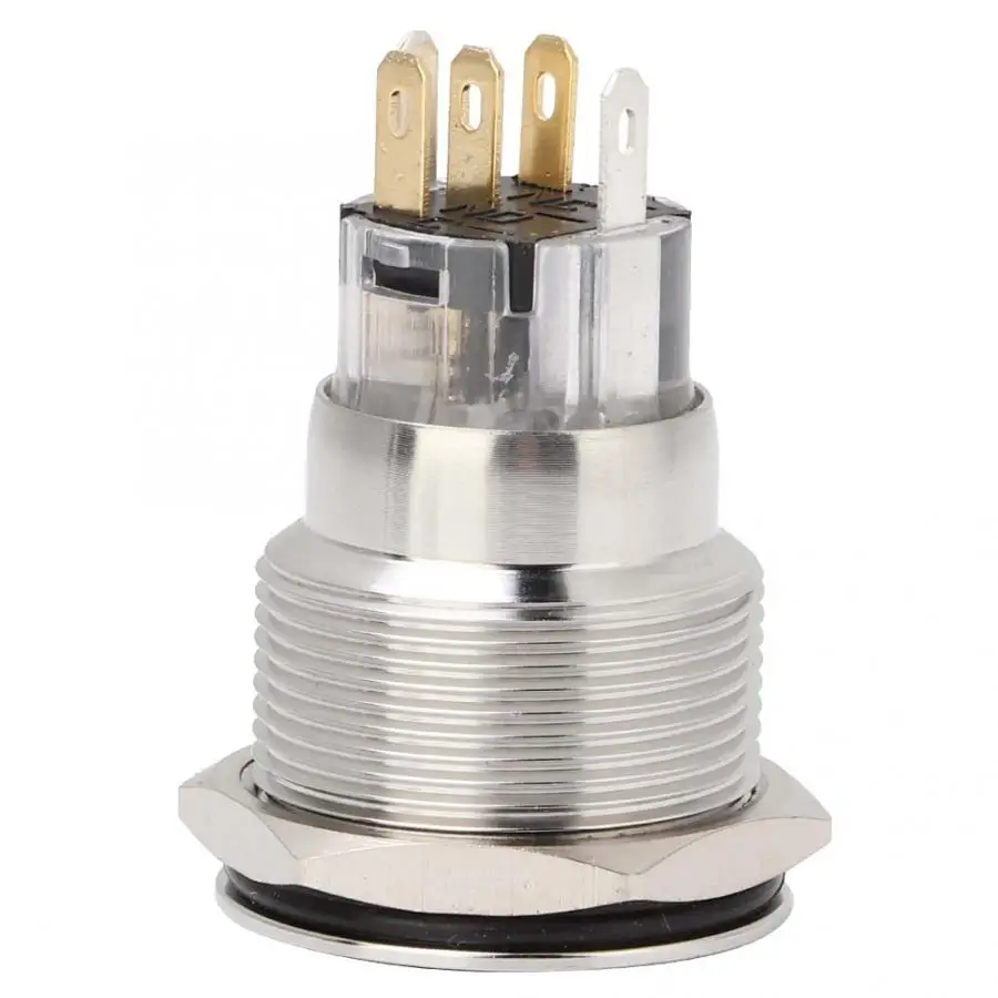22mm Button Switch,20Pcs Stainless Steel Button Switch,Automatic Reset Button Switch,Flat Ring Head with Light Button Switch Blue 22mm Button Switch,20Pcs Stainless Steel Button Switch,Automatic Reset Button Switch,Flat Ring Head with Light Button Switch Blue