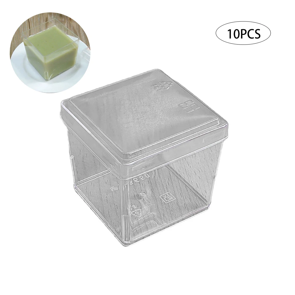 

10Pcs 4 Oz Square Cups Food Grade Cups Clear Plastic Dessert Tumbler Cups For Tiramisu Cakes And Ice Cream Colorful