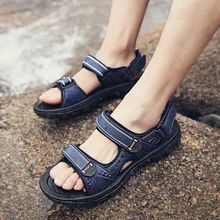 Новые летние мужские туфли сандалии из мягкой кожи мужская повседневная износостойкая обувь на плоской подошве пляжные шлепанцы из парусины уличные вьетнамки