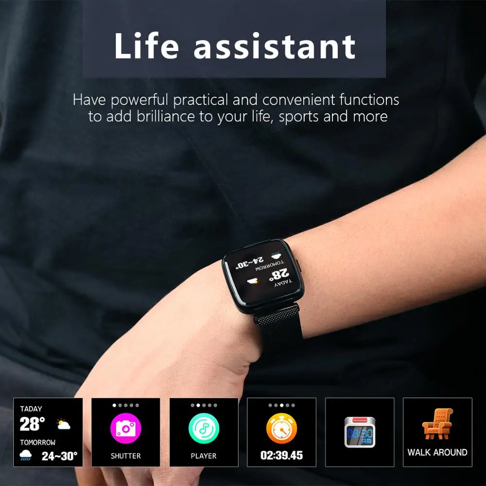  SCELTECH Y7 Long Standby Time Smart Watch Blood Pressure Oxygen Smartwatch Waterproof BT4.0 Heart R - 33023363956