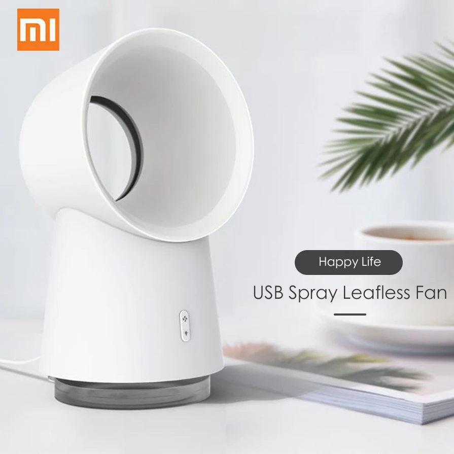 

Xiaomi Youpin Happy Life 3 In 1 Mini Cooling Fan Bladeless Desktop Fan Mist Humidifier LED Light 9 Speed Adjustable For Outdoor