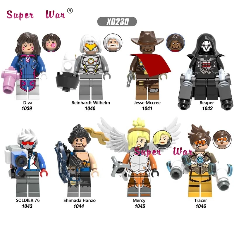 

Single Building Blocks Game D.Va Reinhardt Wilhelm Jesse.Mccree Reaper :76 Shimada Hanzo Mercy Children Collection toys
