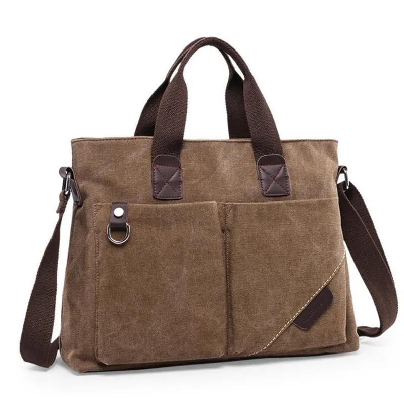 

LOCAL LION Multi-function Handbags Water Washed Canvas Satchel Business Men Laptop Bag European American Style Shoulder Bag L160