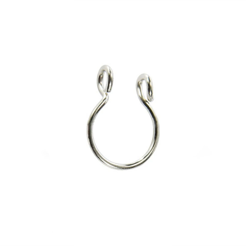 MISANANRYNE U Shaped Fake Nose Ring Hoop Septum Rings Titanium Nose Piercing Earrings Fake Piercing Oreja Pircing Jewelry - Окраска металла: S04362