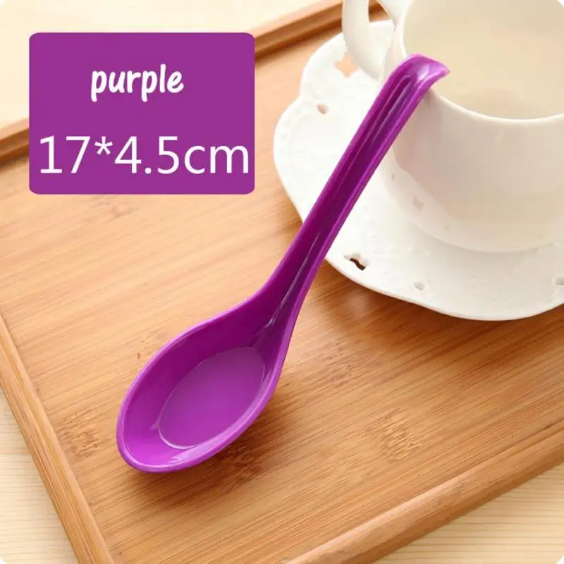 Candy Color Hook Spoon Melamine Soup Spoon Noodle Soup Food Spoons Adults Kids Tableware