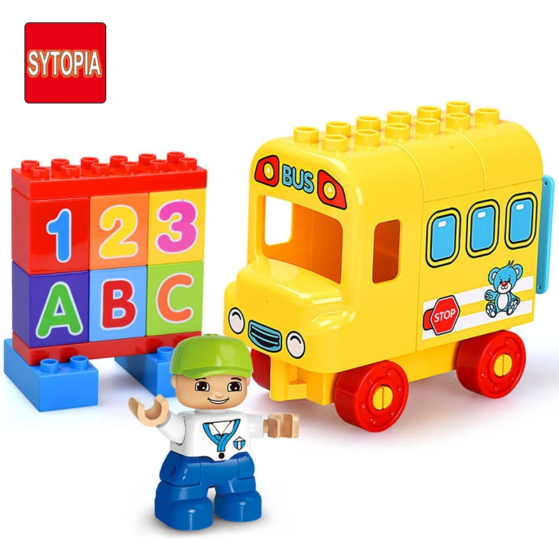 

Sytopia School Bus Basics Children Building Blocks Big Size Educational Toy For Baby Kid Gift Toy Compatible With Duploe