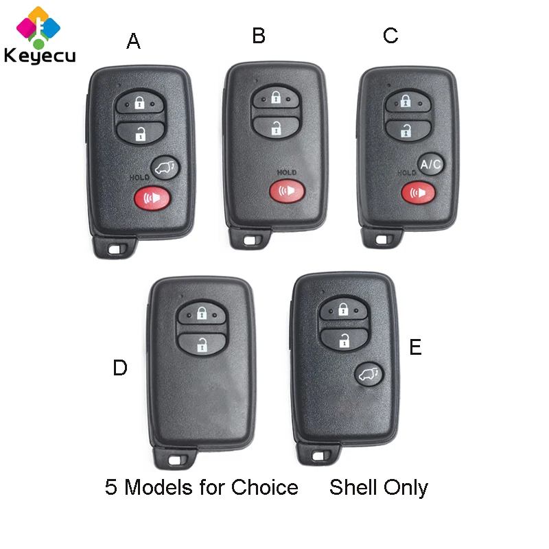 

KEYECU Smart Remote Control Car Key Shell Case With 2/ 3/ 4 Buttons - FOB for Toyota Prius Land Cruiser 2008-2016 FCC: HYQ14AAB