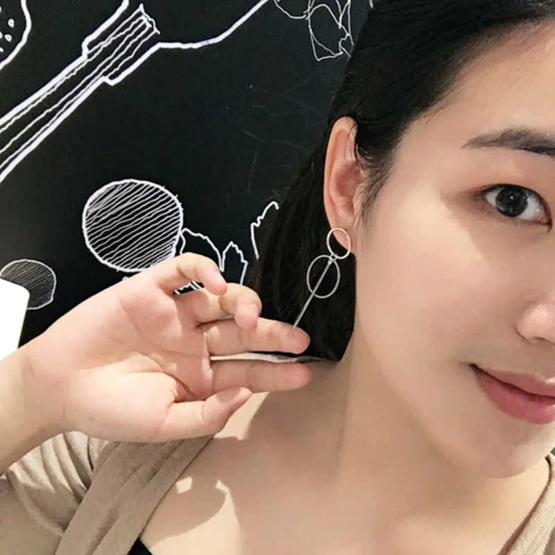 NEW Gold Metal Tassel Earrings for Women Long Circle Pendant Earings Fashion Jewelry Statement Geometric Vorbellen Voor Vrouwen - Image 4