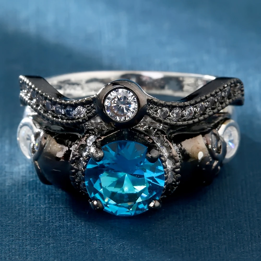 Crystal Zircon Skull Ring8